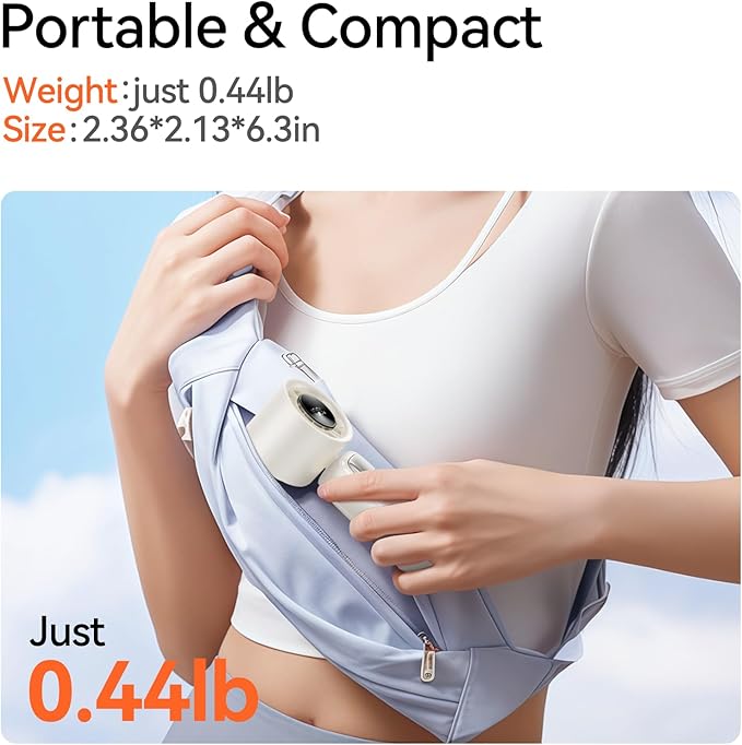 3-in-1 Portable Handheld Turbo Fan-100 Speeds, 15000 RPM, 10Hrs Cooling, LED Display, 90° Rotation, USB Rechargeable Battery Powered, Mini Foldable Hand Held Personal Fan for Women Men (white)
