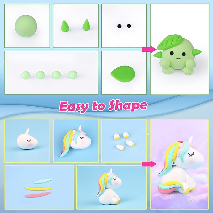 ESSENSON Air Dry Clay 124 Colors, Modeling Clay for Kids, DIY Molding Magic Clay for with Tools, Gifts for Age 3-12 Years Old Boys Girls Kids