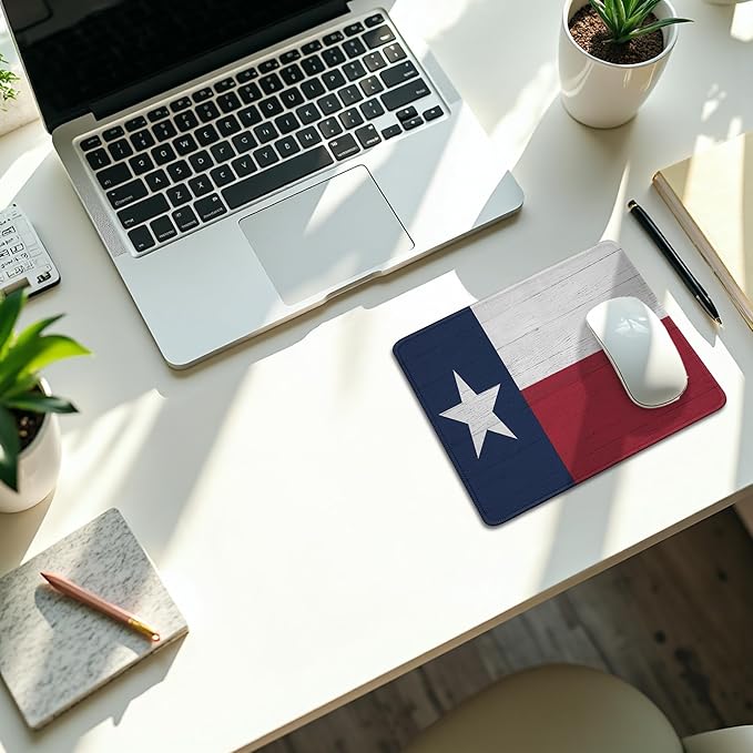 Texas Flag Mouse Pad, Lone Star State Flag Mouse Pads Mousepad for Desk Home Office Dorm Computers Laptop, Western Gift Office Supplies Desk Accessories, 9.5x7.9 Inch