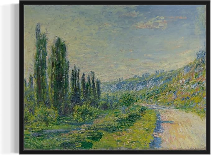 La Route De Vétheuil Claude Monet Wall Art Print Poster, Impressionist Painting Wall Art Wall Decor, for Bedroom and Living room Bathroom Decor 115 (La Route De Vétheuil, 16 x 20 inches, Black Frame)