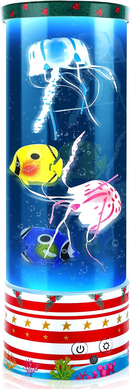 Jellyfish Lamp Night Light Christmas Gifts, Table Lamp for Room Mood Light, Relaxation and Sleep, Birthday Gifts for Women, Kids, Girls and Men, Jelly Fish Tank for Birthdays and Holiday