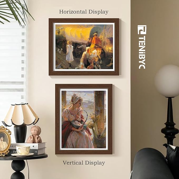 Picture Frame 4 Pack - Solid Wood Poster Photo Frame - Woodgrain Series - Room, Office, Gallery, Studio Display - Wall Hanging