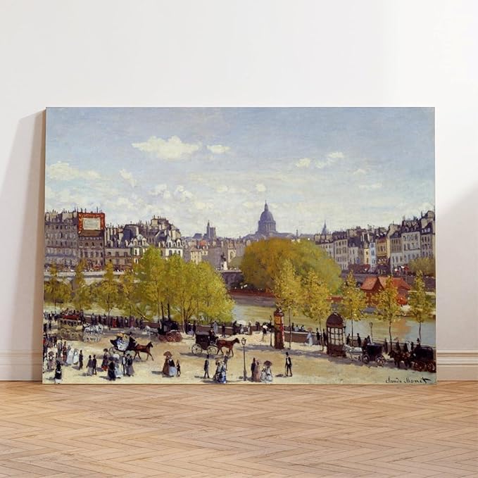 CFIOZYOS 40+ Monet Famous Print Posters Wharf of Louvre, Paris by Claude Monet Impressionism Canvas Wall Art Print Poster For Home School Office Decor Unframe 12×18inch(30×45cm)
