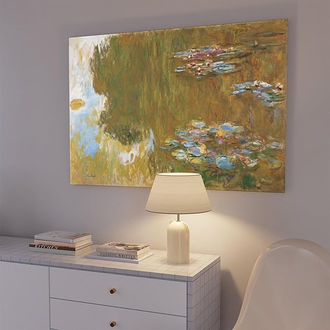 CFIOZYOS 40+ Monet Famous Print Posters The Water Lily Pond by Claude Monet Impressionism Canvas Poster Bedroom Decor Print Sports Landscape Office Room Decor Gift Frame 24×36inch(60×90cm)