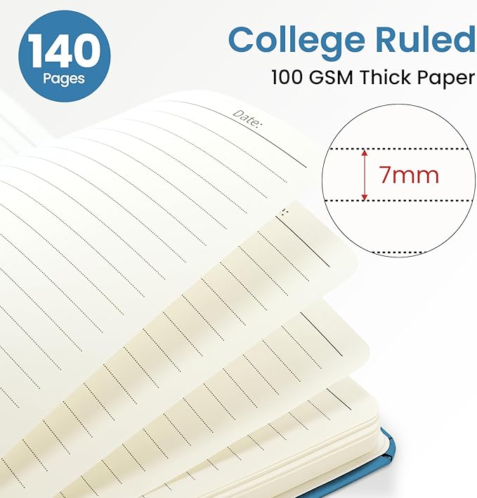 Lined Spiral Journal for Women, A5 Hardcover Cute Notebook for Work & Note Taking, Aesthetic Pretty Journal for Writing, 140 Pages, 6"x8", Summer Valley
