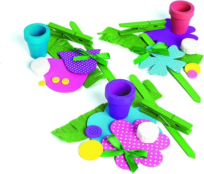 Flower Recipe or Picture Holder Craft Kit - Makes 12 - Spring Crafts and DIY Mother's Day Gifts
