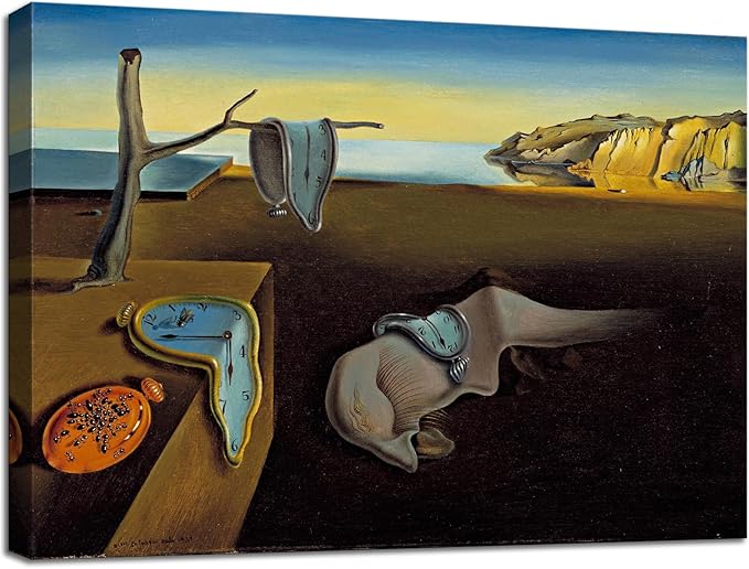 msspart Salvador Dali Canvas Wall Art - The Persistence of Memory Painting Classic Artwork Print, Famous Picture Poster for Home Decor - 12"x16"