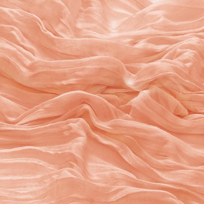 12 Pack Peach Cheesecloth Napkins Spring Cloth Napkins Set of 12 Dinner Napkins Bulk 21x21 Inches for Wedding Bridal Shower Baby Shower Valentine's Day