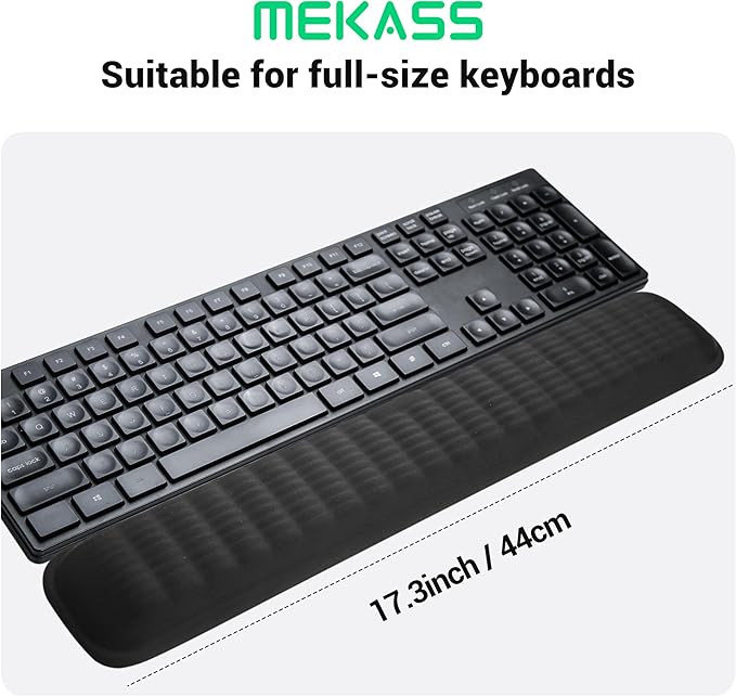 MEKASS Keyboard Wrist Rest, Soft Memory Foam Wrist Support for Keyboard, Keyboard Hand Rest Pad for Wrist Pain Relief, Keyboard Wrist Guard for Long Hours of Work, Gaming, Studying（Pink）