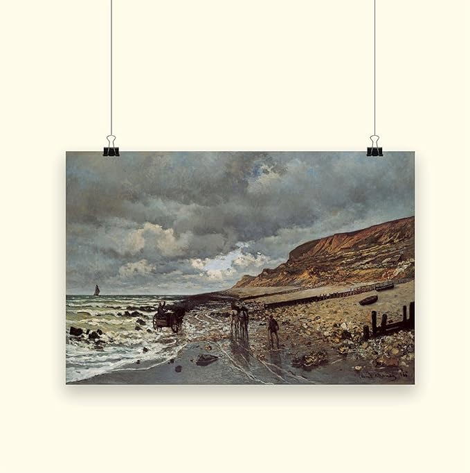 40+ Monet Famous Print Posters The Headland of The Heve at Low Tide by Claude Monet Impressionism Poster Print for Room Aesthetics Canvas Wall Art Print Unframe 16×24inch(40×60cm)
