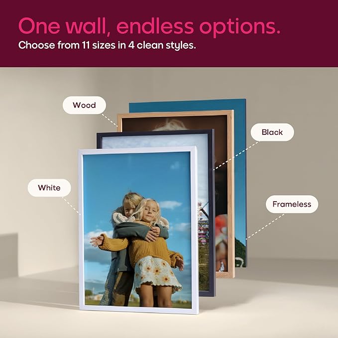Mixtiles Official - Custom Photo Tiles - Personalized Printed Photos - Magnetic Wall Frames - Adhesive Sticker, No Nails - Various Sizes and Frames - wild-visual-7-Tile - Clean Frame