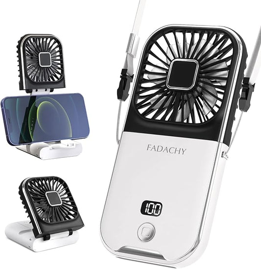 FADACHY Mini Handheld Fan - USB Rechargeable 3000mAh Battery Operated, Personal Fan for Outdoor, Indoor, Travel, Camping, Office