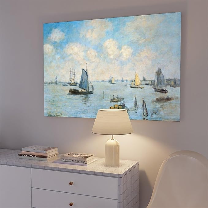 CFIOZYOS 40+ Monet Famous Print Posters The Sea at Amsterdam by Claude Monet Impressionism Canvas Wall Art Print Poster For Home School Office Decor Frame 16×24inch(40×60cm)