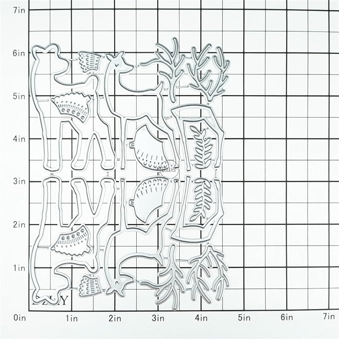 DzIxY Shadow Christmas Patchwork Animal Deer Leaves Metal Cutting Dies for Card Making Kit Embossing Paper Die Cuts Set Scrapbook Stencils Supplies Machine Templates