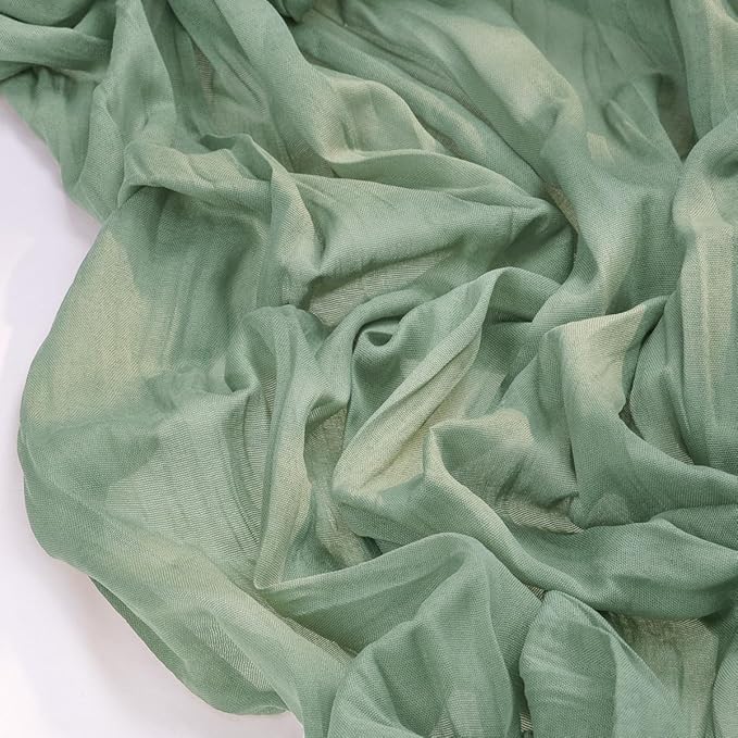 Socomi Sage Green Cheesecloth Table Runner Valentine's Day Boho Rustic Farmhouse Gauze 120 inch 10FT Cheese Cloth Runner for Wedding Party Baby Shower Birthday Home Decor Holiday Decorations