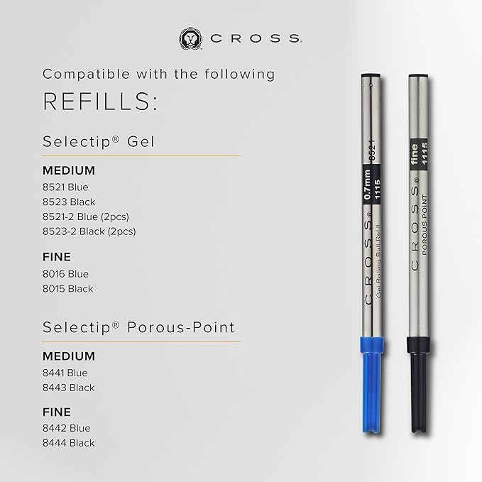 Cross Calais Refillable Fountain Presented in a Luxury Gift Box - Medium Point, Black Ink, Matte Gray & Black
