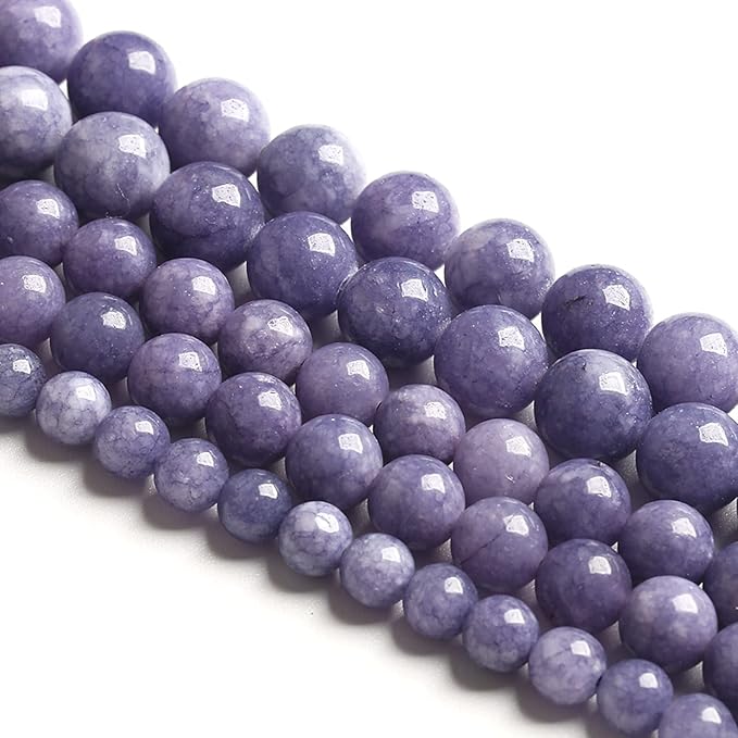 4MM 86PCS Lavender Purple Chalcedony Stone Loose Beads for Jewelry Making DIY Bracelet Necklace