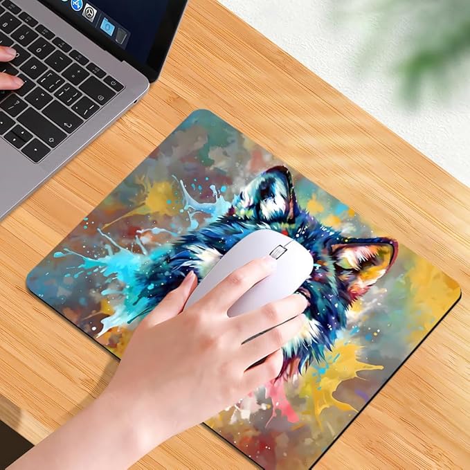 Graffiti Wolf Texture Mouse pad, Square Waterproof and Anti Slip Mouse pad for Office laptops