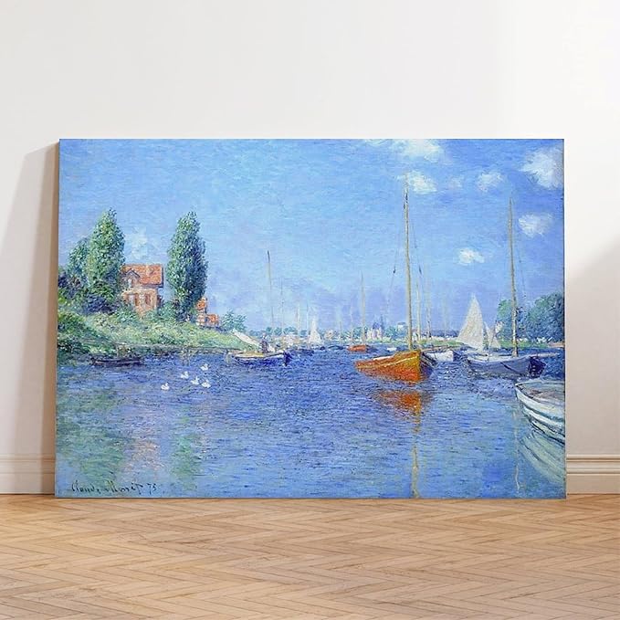 CFIOZYOS 40+ Monet Famous Print Posters Red Boats, Argenteuil by Claude Monet Impressionism Canvas Wall Art Print Poster For Home School Office Decor Unframe 12×18inch(30×45cm)