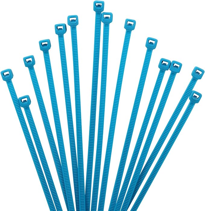 XINGO 1000 PCS 8 inch Cable Zip Ties, 18lb Strength, Small Tie Wraps Self-Locking Nylon Zip Ties for Indoor and Outdoor Use (Blue)