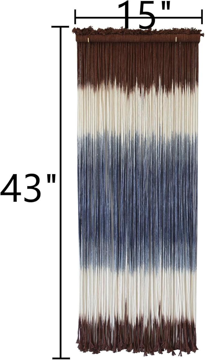 Macrame Wall Hanging Dip-Dye Wall Decor 15''W*43''L Boho Handmade Fiber Wall Art Decor for Nursery Bedroom Living Room