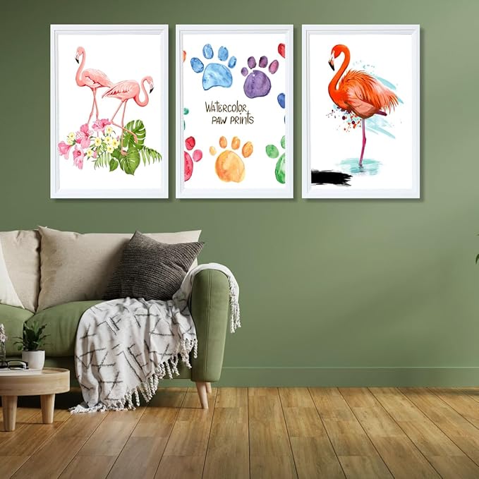 KTKDE Studio Gallery 18x24 Frame Set of 3, White Wooden frames Display Poster, Posters & Art Prints for Artwork Wall Vertical or Horizontal Display best gift
