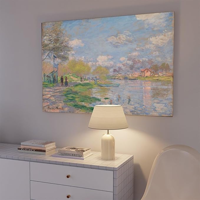 40+ Monet Famous Print Posters Spring by The Seine by Claude Monet Impressionism Poster Print for Room Aesthetics Canvas Wall Art Print Frame 16×24inch(40×60cm)