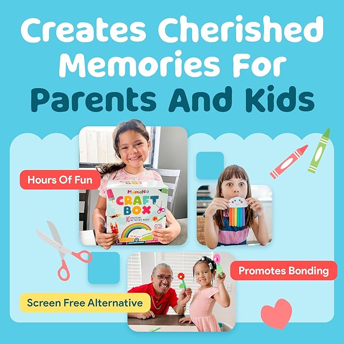 Craft Box for Kids - 10 Creative Arts and Crafts for Kids Ages 4-8, Fun, No Mess Educational Preschool & Homeschool Art Projects, Toddler Crafts Kit Supplies, Christmas Gift for Girls and Boys