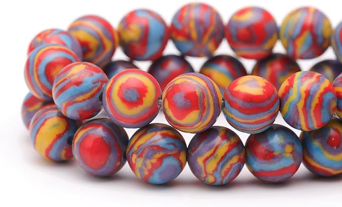 Youngbling Natural Gemstone Beads for Jewelry Making,10mm Red Malachite Polished Round Smooth Stone Beads for Bracelet Necklace 15 Inch(Red Malachite,10mm)