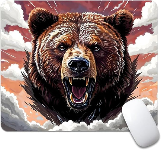 Brown Bear Texture Mouse pad, Square Waterproof and Anti Slip Mouse pad for Office laptops