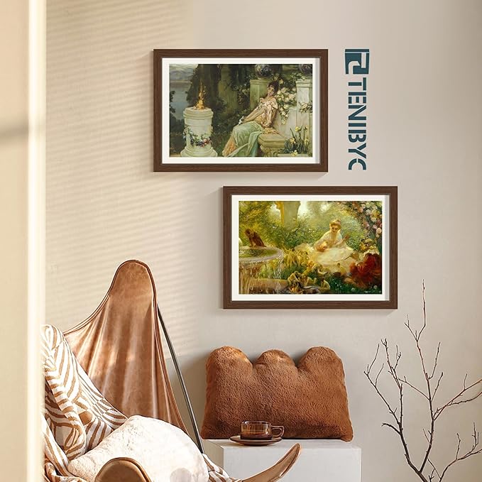 Picture Frame 4 Pack - Solid Wood Poster Photo Frame - Woodgrain Series - Room, Office, Gallery, Studio Display - Wall Hanging