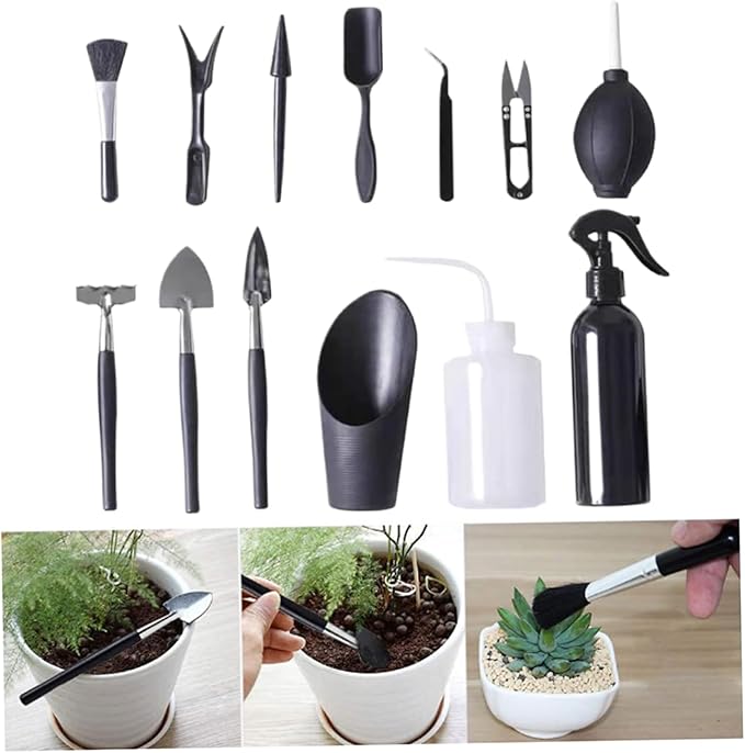 Tool Kit 15Pcs/Set Mini Handheld Bonsai Tree Kit Professional Transplanting Watering Trimming Gardening Tools