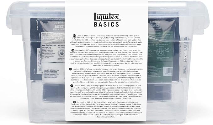 Liquitex BASICS Acrylic Paint Set, 9 x 75ml (2.4-oz), Starter Box