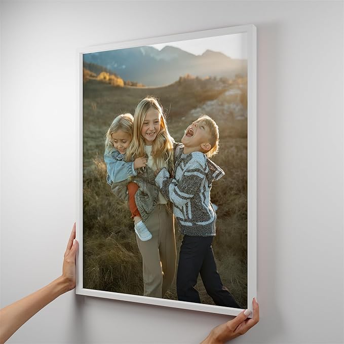 Mixtiles Official Custom Photo Tiles - Magnetic Wall Frames - Adhesive Sticker, no Nails - Personalized Printed Photos - Various Sizes and Frames - 20x27-1-Tile - Normal White