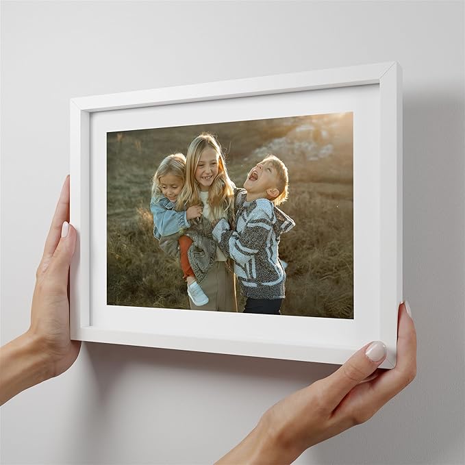 Mixtiles Official Custom Photo Tiles - Magnetic Wall Frames - Adhesive Sticker, no Nails - Personalized Printed Photos - Various Sizes and Frames - 11x8-1-Tile - Border White