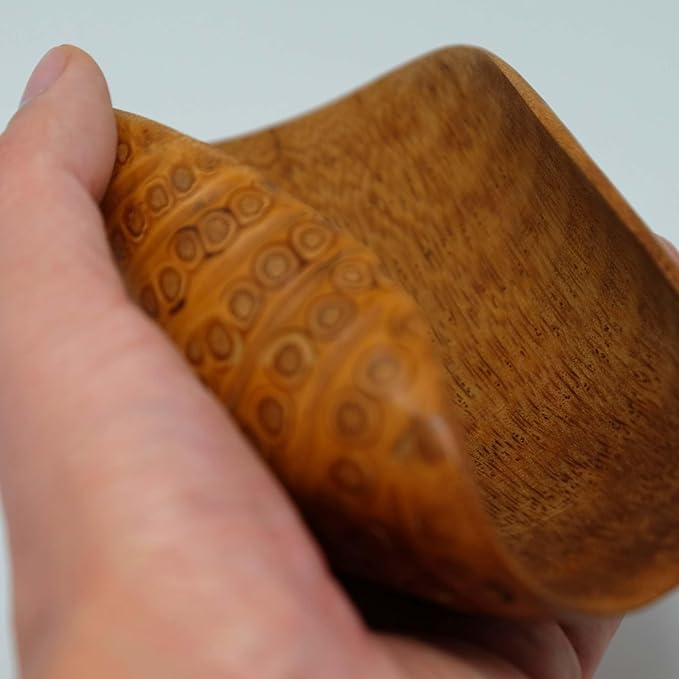 Handmade Bamboo Root Tea Scoop with Rich Textured Finish - 1 Pc Tea Spoon for Ceremonial Use, Perfect for Home, Teahouse, Office - Versatile for Loose Tea, Coffee, Spices, Condiments, Pet Food