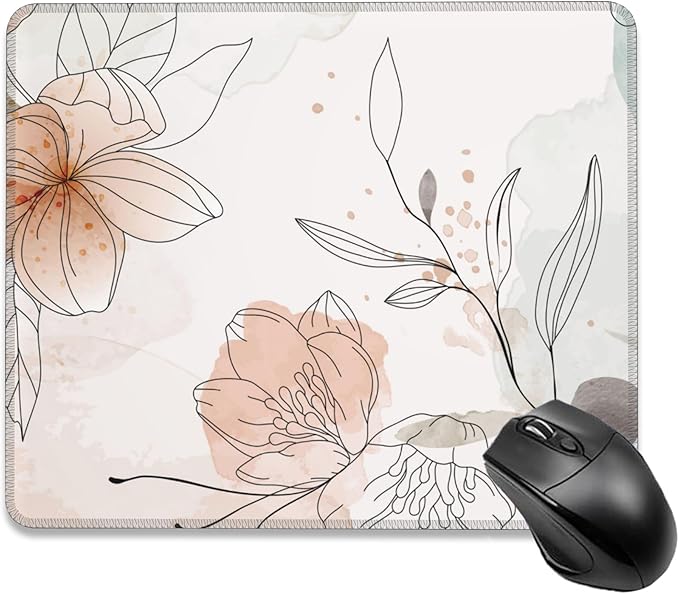Mouse Pad, Watercolor Boho Florals Mouse Pads for Desk,Waterproof Anti-Slip Rubber Gaming Mouse pad with Stitched Edges for Gaming Office Laptop Computer Men Women