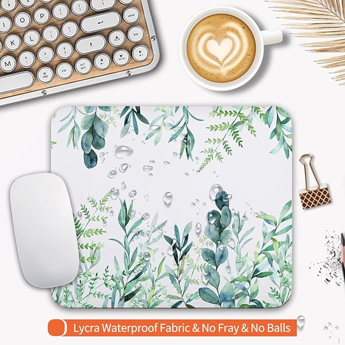 Square Mouse Pad Green Grass, Personalized Premium-Textured Custom Mouse Mat Design, Washable Mousepad Cloth, Non-Slip Rubber Base Computer Mouse Pads for Wireless Mouse