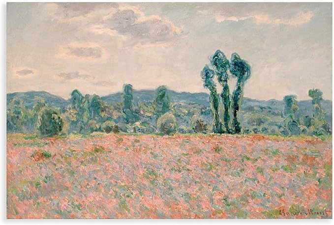 CFIOZYOS 40+ Monet Famous Print Posters Poppy Field by Claude Monet Impressionism Art Wall Decoration Poster Family Bar Restaurant Garage Cafe Art Print Gift Unframe 12×18inch(30×45cm)