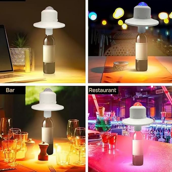 RGB LED Bottle Light,USB Rechargeable Wine Bottle,Small Table Lamp, Touch Dimming Mood for Wine Bottles for Home Restaurant Bedroom Decor, Ideal for Home and Camping