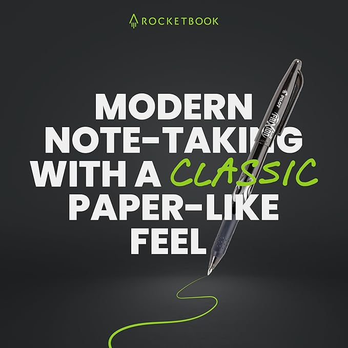 Rocketbook New Core Reusable Spiral Notebook, Executive Size 6x8.8, Red - Lined Pages, App-Connected, Erasable, Durable Cover, Ideal for School, Work, and Creative Projects