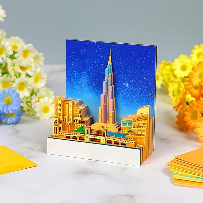 3D Art Calendar 2026,3D Memo Pad Creative Time Piece Calendar,Creative Non Stick Sticky Note,3D Memo Pad Art Notepad,Exquisite Paper Sculpture Gifts,Desktop Decoration Crafts