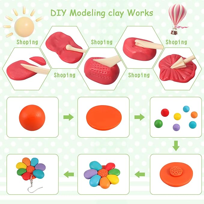Polymer Clay 60 Colors, CiaraQ Modeling Clay for Kids, Oven Bake Clay with Sculpting Tools, Ideal for Sculpture, Crafting, DIY Projects