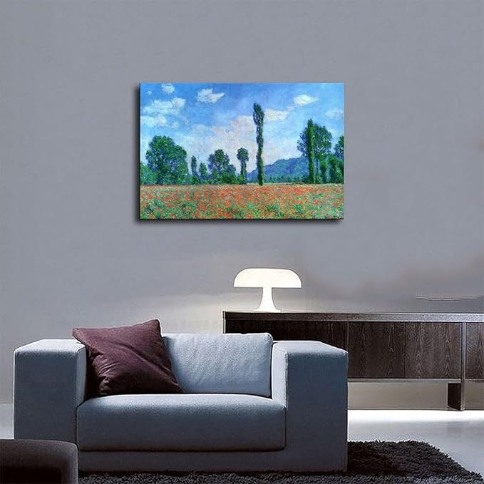 CFIOZYOS 40+ Monet Famous Print Posters Poppy Field in Giverny by Claude Monet Impressionism Poster for Teen Boys Room Wall Art Canvas Painting Print Unframe 12×18inch(30×45cm)
