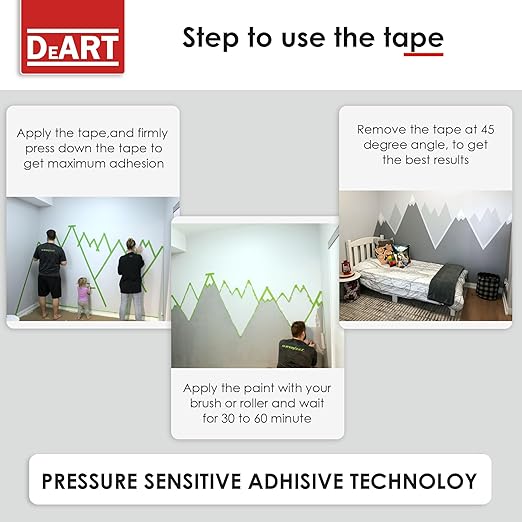 DEART 6 Pcs Colored Masking Tape, Extra Long 1008 Feet or 360 Feet x 1 Inch Painters Tape, Color Painter Tape for Arts & Crafts Labeling or Coding, Kids Art Supplies (360 ft)
