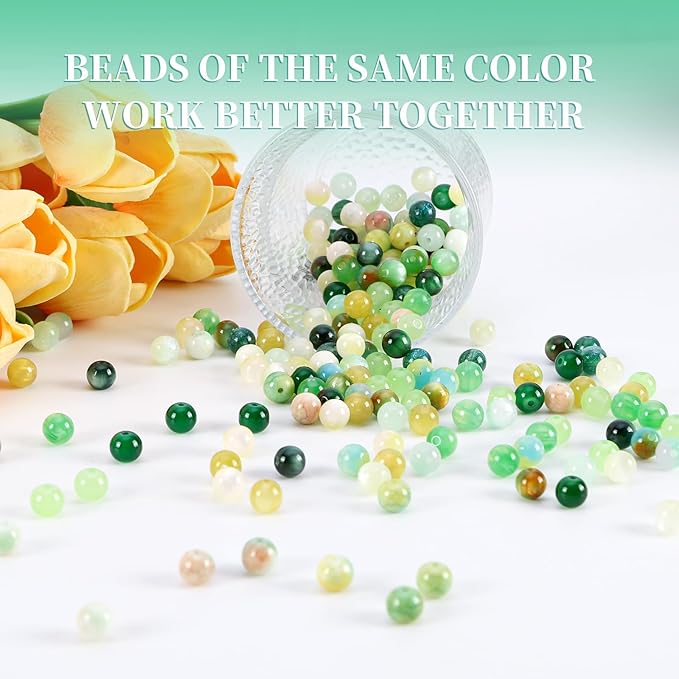 Glass Beads for Jewelry Making, 18 Colors Glass Beads for Bracelets Making kit Including 2-8mm Bead spacers/Lava Beads/Stone Rock DIY Jewelry Making Supplies for Adults, Bracelets Earring Making kit