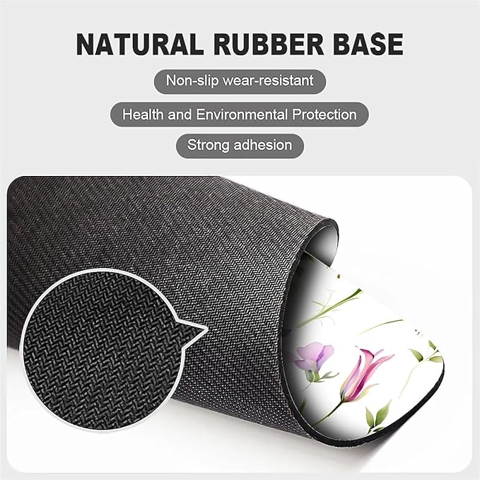 Square Mouse Pad Beautiful Flowers Plants 5, Personalized Premium-Textured Custom Mouse Mat Design, Washable Mousepad Cloth, Non-Slip Rubber Base Computer Mouse Pads for Wireless Mouse