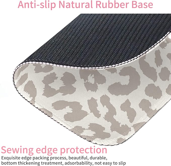 Seorsok Grey Leopard Mouse Pad, Mouse Mat Square Waterproof Mouse Pad Non-Slip Rubber Base Mouse Pads for Office Laptop,9.5"x7.8"x0.12" Inch