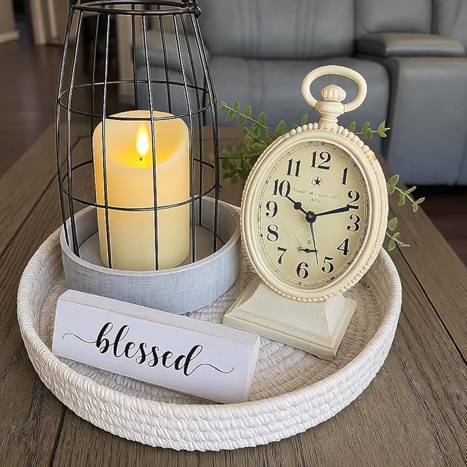 Lezonic Rechargeable Flickering Flameless Candles Battery Operated with Remote and Timer, Pack of 3(D 3'' X H 4''5''6'') Long Lasting Ivory White Real Wax LED USB Pillar Candles