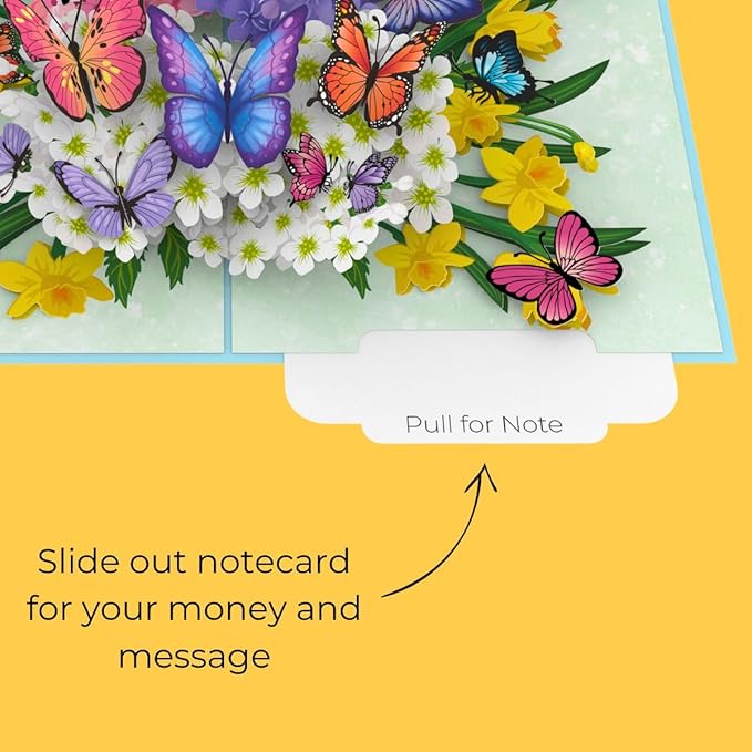 Hartensteler® Butterflies in Nature Pop Up Card - 3D Butterfly Card for Wife, Husband, Girlfriend, Mom, Dad, Mother, Father (Birthday Card, Get Well, Thank You, Anniversary)